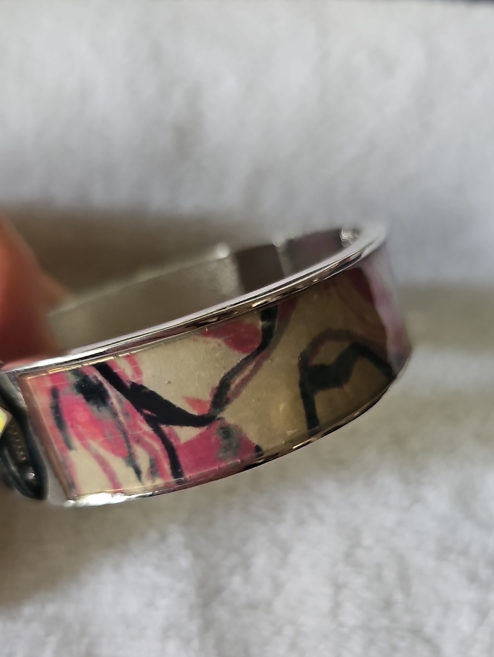 NWT Prabal Gurung Target Pattern Silver-Tone Hinged Bangle Bracelet